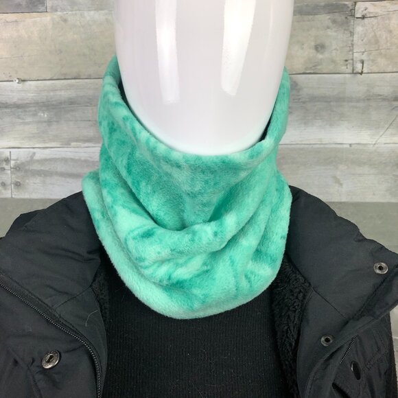 tiedye tie dye watercolor swirls waves mint seagreen gaiter neckwarmer scarf - Picture 1 of 10